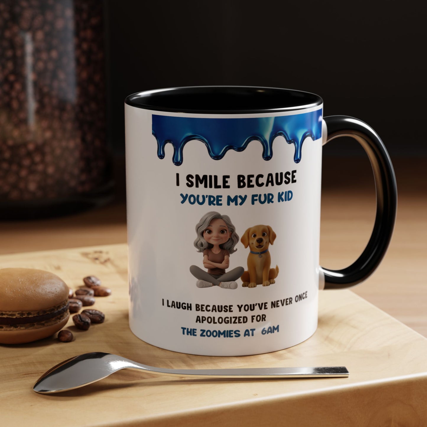 Dog Mom Coffee Mug | "I Smile Because You’re My Fur Kid" Accent Mug (11/15oz)