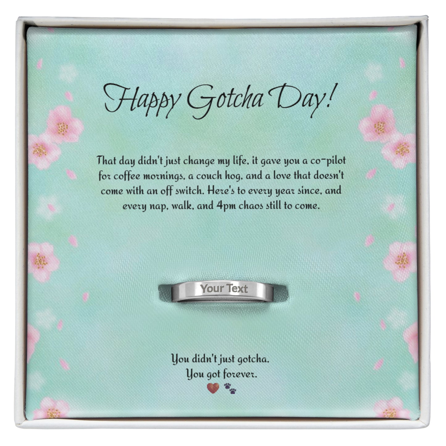 Happy Gotcha Day Engraved Ring