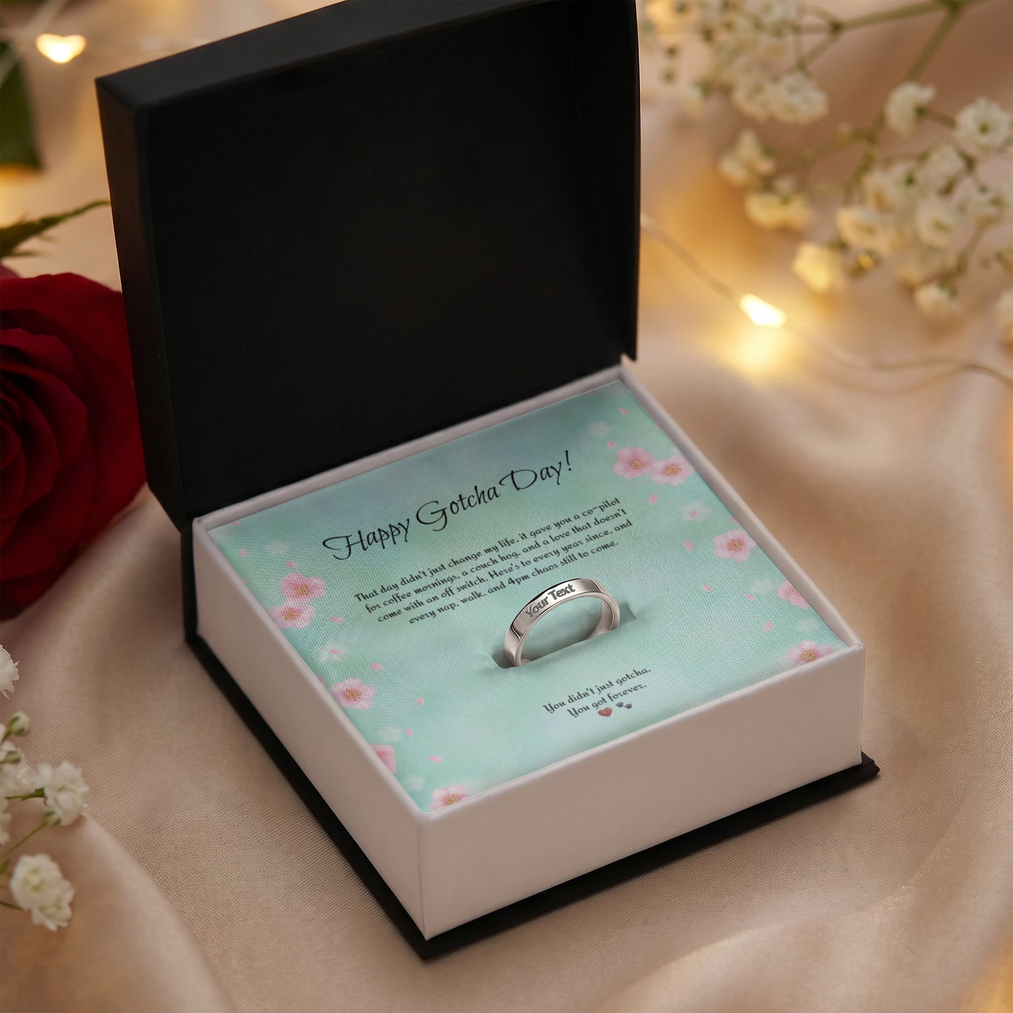 Happy Gotcha Day Engraved Ring