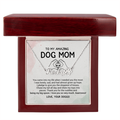 Dog Mom Necklace Personalized with Paw Print