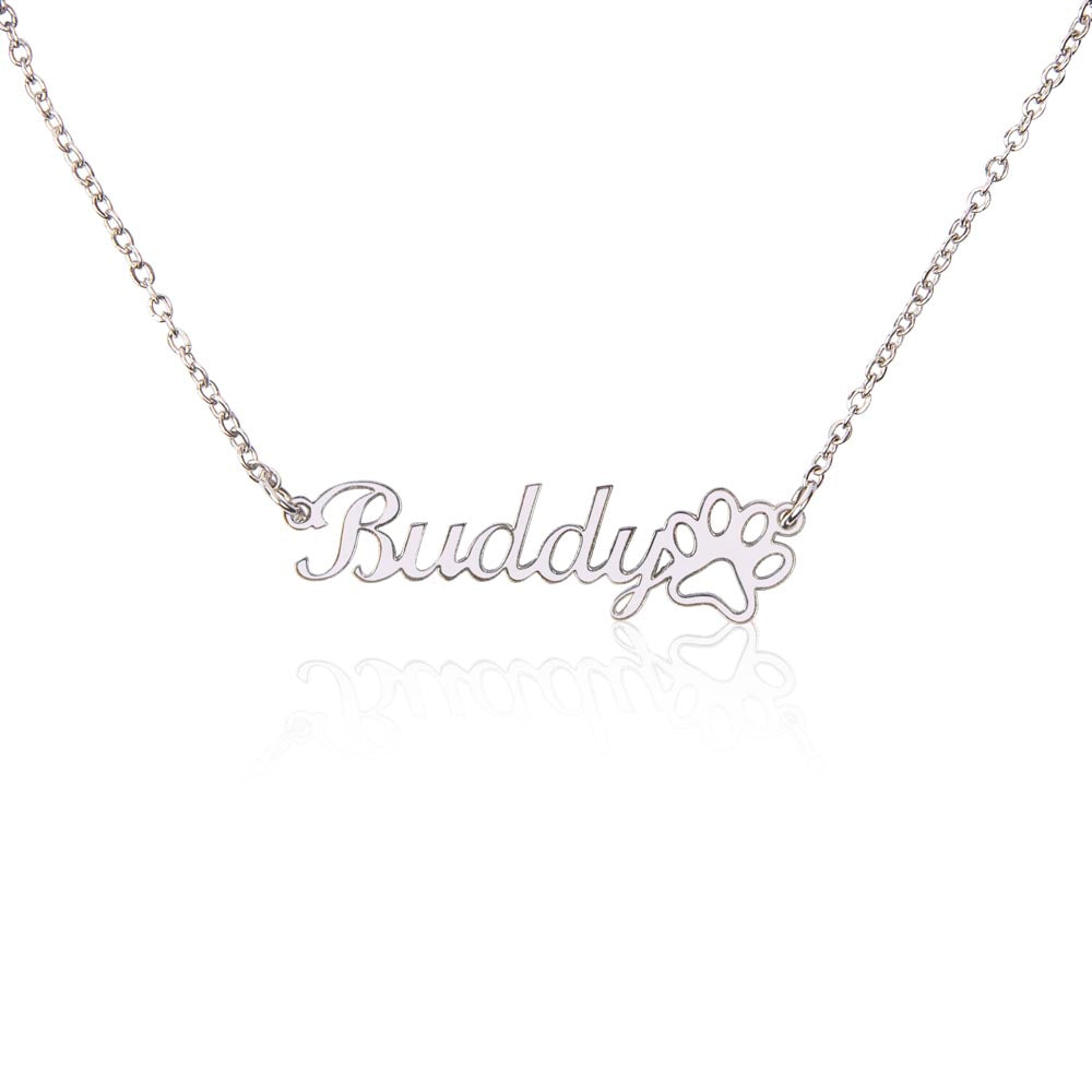Always By My Side Paw Print Necklace