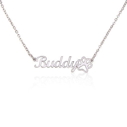 Always By My Side Paw Print Necklace
