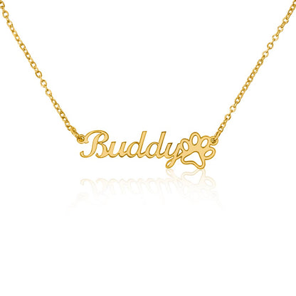 Always By My Side Paw Print Necklace