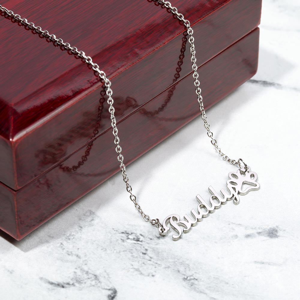 Always By My Side Paw Print Necklace