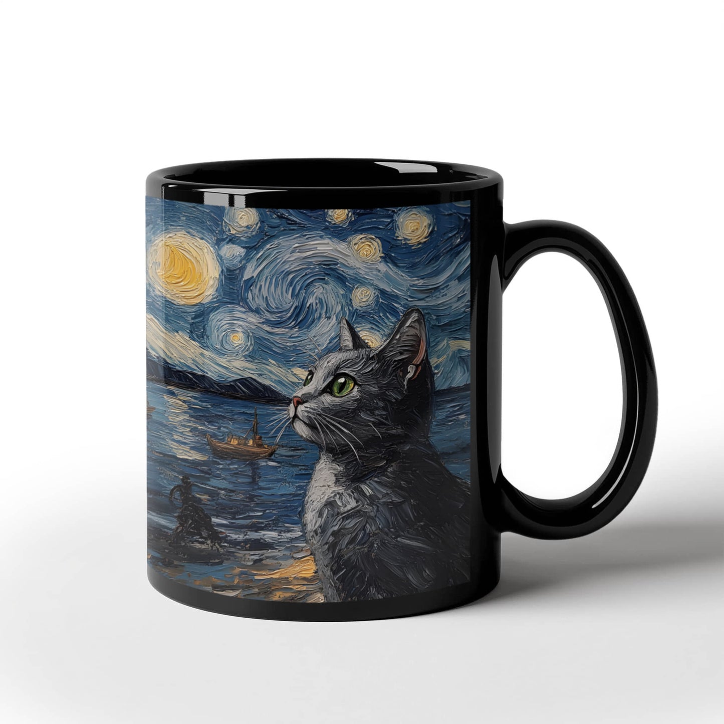 Starry Night Kitty Coffee Mug