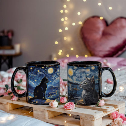 Starry Night Kitty Coffee Mug