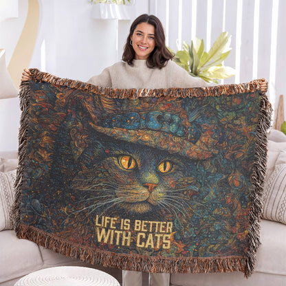 Life is Better With Cats Heirloom Blanket