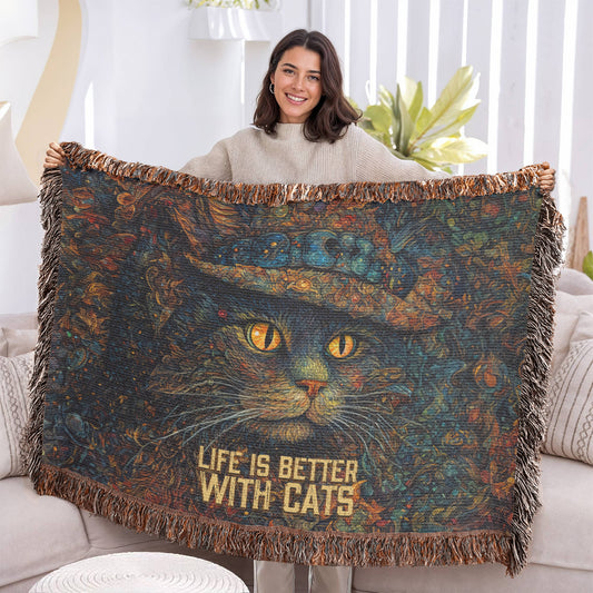 Life is Better With Cats Heirloom Blanket